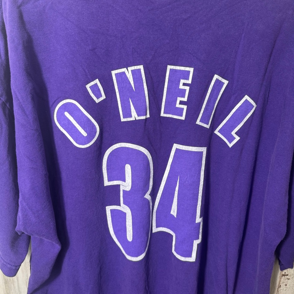Vintage Y2k Los Angeles Lakers O'Neil #34 Purple T Shirt Mens Size XXL - Picture 4 of 5